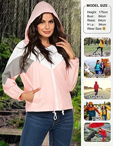 SoTeer Women's Waterproof Rain Jackets Lightweight Hooded Wi...