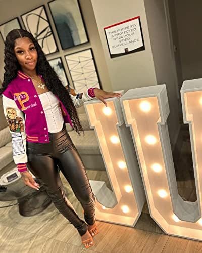 NIFTRIRY Varsity Jacket Women Patch Casual Jacket Cropped Ja...