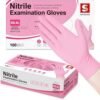 Schneider Nitrile Exam Gloves, 4 Mil Pink Disposable Gloves,...