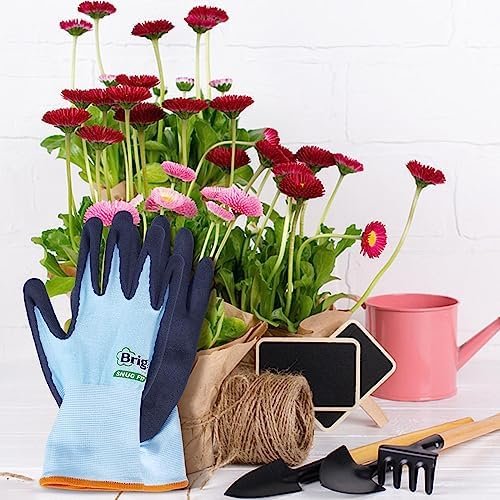 2 Pairs Gardening Gloves- Snug Fit, Breathable Rubber Coated...