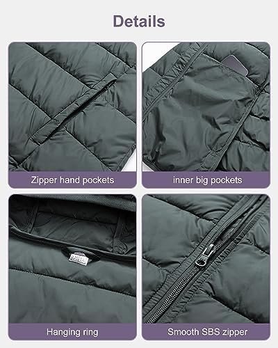 Chrisuno Women's Plus Size Lightweight Puffer Jacket Packabl...