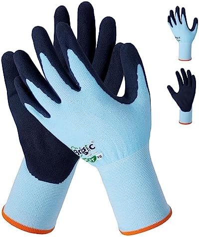 2 Pairs Gardening Gloves- Snug Fit, Breathable Rubber Coated...