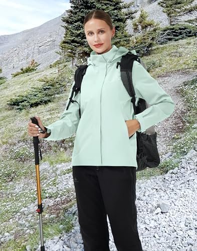Pioneer Camp Women's Rain Jacket with Hood Waterproof Windbr...