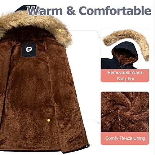 Women's Fur Hood Winter Parka Thicken Winter Jacket Coat Hoo...