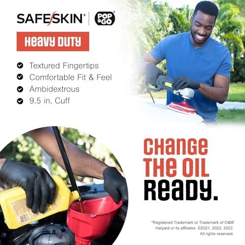 SAFESKIN Heavy Duty Nitrile Disposable Latex Free Gloves (40...