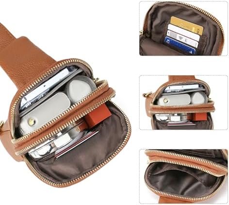 INICAT Travel Small Sling Bag Leather Crossbody Bags for Wom...