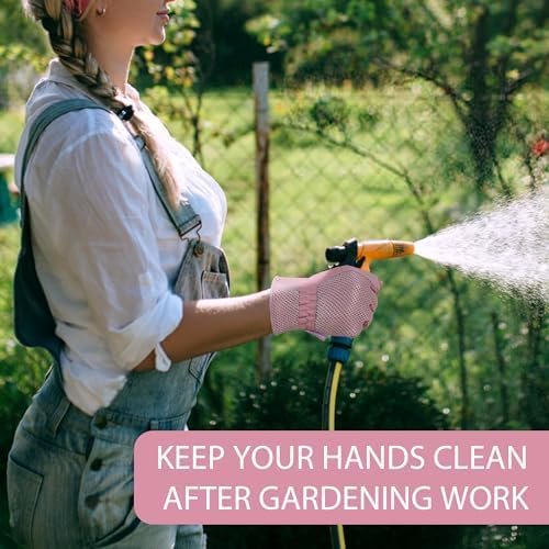 HLDD HANDLANDY Pigskin Leather Women Gardening Gloves, Stret...