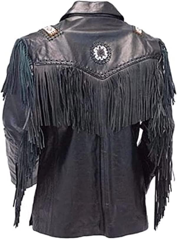 The Orchid Native American Style Suede Leather Fringe Jacket...
