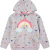 Baby Girl Zip-up Jacket Rainbow Unicorn Cotton Hoodie Sweats...