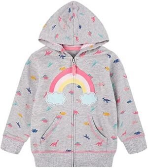 Baby Girl Zip-up Jacket Rainbow Unicorn Cotton Hoodie Sweats... Baby Girl Zip-up Jacket Rainbow Unicorn Cotton Hoodie Sweats...