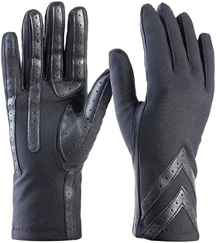 isotoner womens Spandex Touchscreen Cold Weather Gloves With...