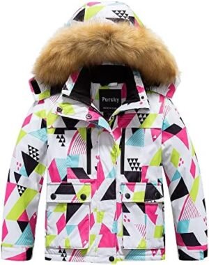 Pursky Girl's Waterproof Ski Jacket Kids Winter Snow Coats F... Pursky Girl's Waterproof Ski Jacket Kids Winter Snow Coats F...