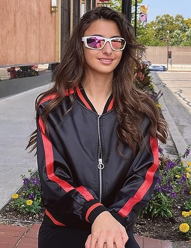 Zeagoo Women's Bomber Jacket Lightweight Zip Up Jacket Casua...