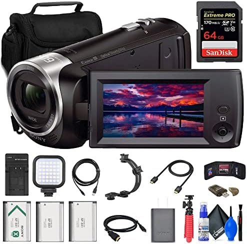 Sony HDR-CX405 HD Handycam (HDRCX405/B) + 64GB Memory Card +...