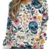 Women's Floral Skull Sweatshirts Flower 3D Printed Long Slee...