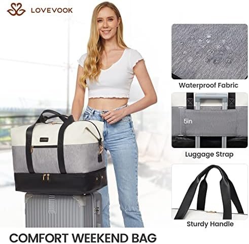 LOVEVOOK Weekender Bag, Large Travel Duffel Bag for Women wi...