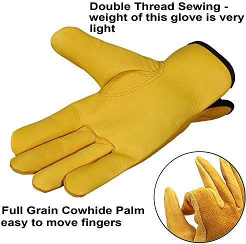 Leather Working Gloves Work Gardening Gloves Thorn Proof Gar...