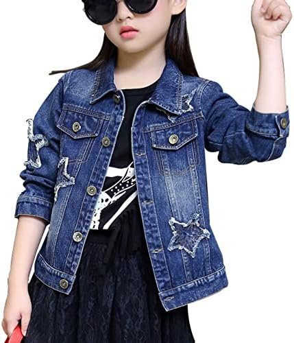 ASHER FASHION Denim Jackets Girl Denim Jackets Classic Basic...