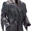 The Orchid Native American Style Suede Leather Fringe Jacket...