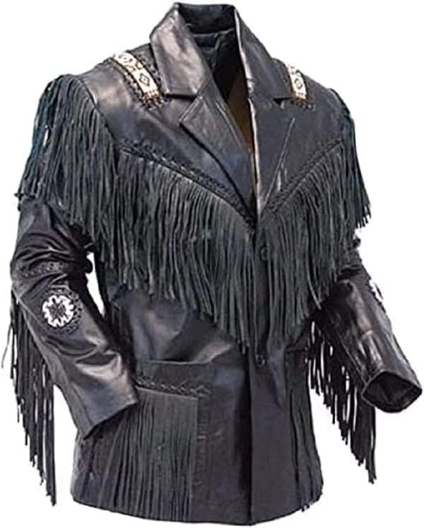 The Orchid Native American Style Suede Leather Fringe Jacket...