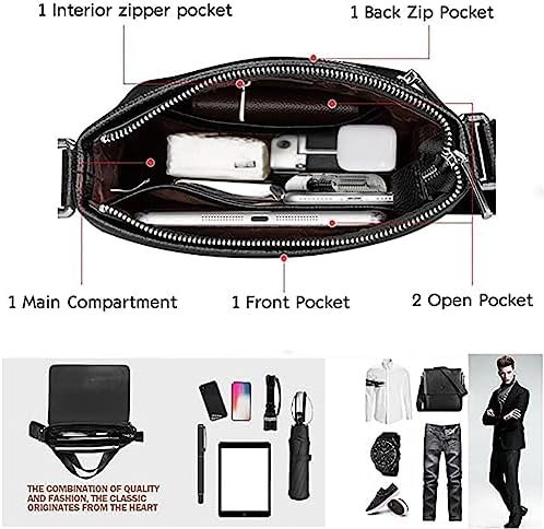 Leathario Small Messenger Bag for Men Leather Shoulder Cross...