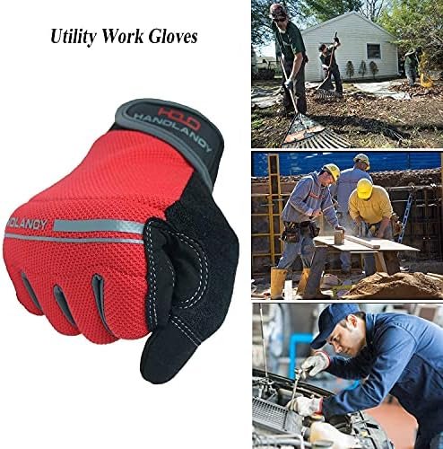 HANDLANDY Breathable & Flexible Work Gloves for Men & Women,...