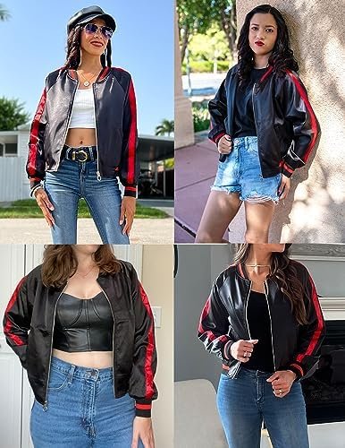 Zeagoo Women's Bomber Jacket Lightweight Zip Up Jacket Casua...