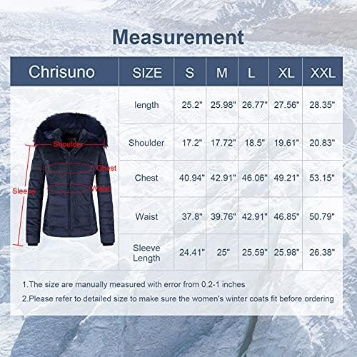 Chrisuno Women's Casual Short Winter Puffer Coat Soft Faux F...