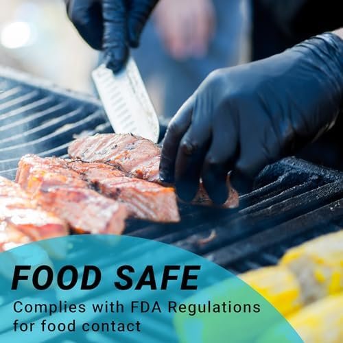 ASAP Black Nitrile Gloves - 4 Mil Black Exam Gloves, Black L...