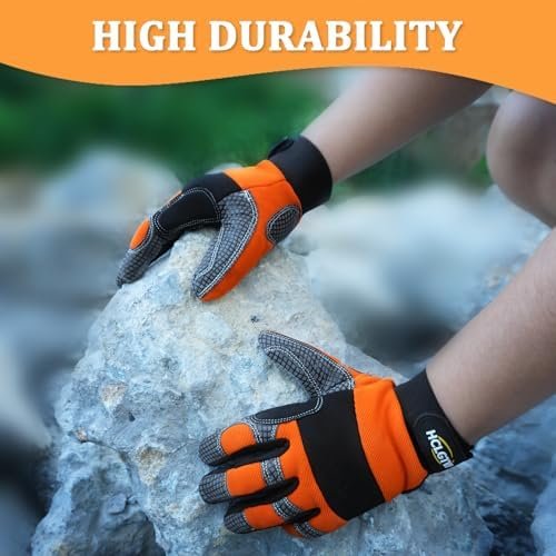 Safety Work Gloves for Men&Women Rubber Coated Dotted Grip N...