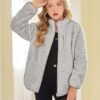 Arshiner Girls Fleece Jacket Sherpa Fall Winter Full Zip Fuz...