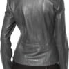 Womens Bambert Lambskin Genuine Leather Jacket, Biker Jacket