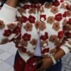Womens Cropped Floral Print Jacket Warm Fleece Bomber Jacket...