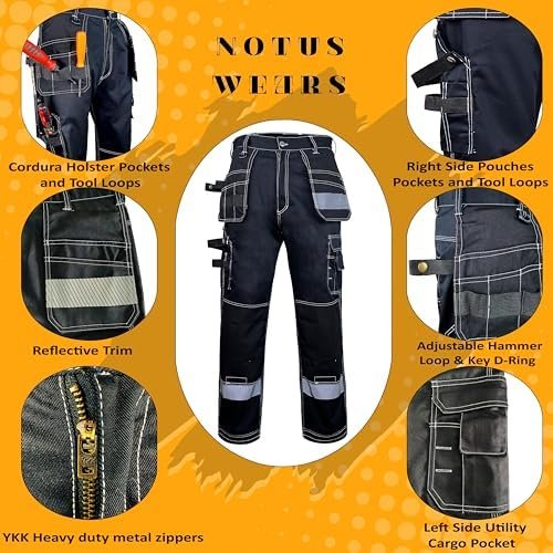 Notus Men's Work Utility & Safety Pants Reinforced Cordura K...