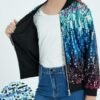 EXARUS Girls Sparkle Sequin Jacket with Pockets Glitter Ligh...