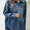 Tankaneo Womens Oversized Denim Jackets Trendy Diamond Quilt...