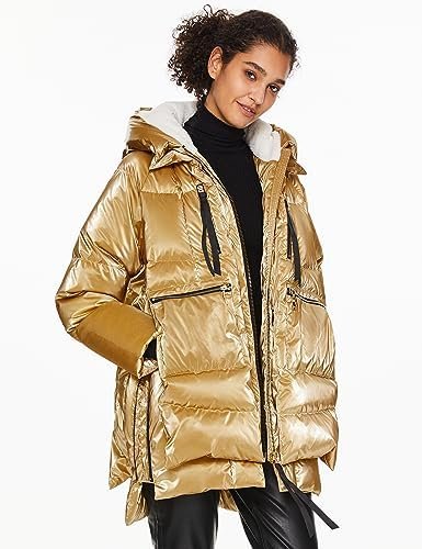 Orolay Women's Metallic Down Coat Mid-Length Puffer Jacket w...