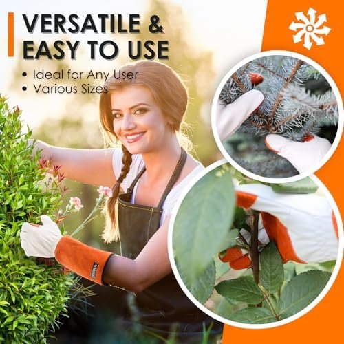 Gastody- Long Sleeve Leather Gardening Gloves, Multipurpose...
