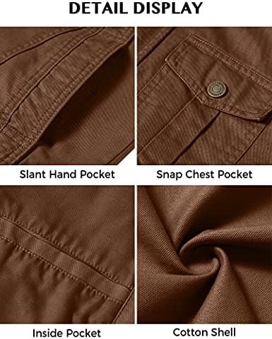 WenVen Men's Casual Washed Cotton Military Jacket