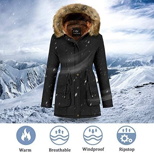 FARVALUE Women's Winter Coat Hooded Warm Fleece Parka Jacket...