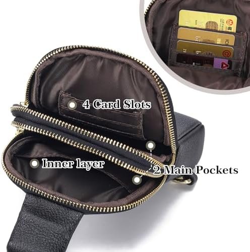 INICAT Travel Small Sling Bag Leather Crossbody Bags for Wom...