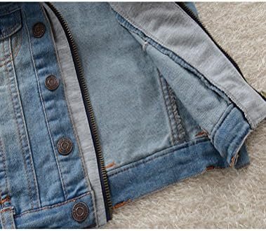 Mallimoda Kids Boys Girls Hooded Denim Jacket Zipper Coat Ou...