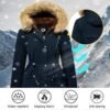 Women's Fur Hood Winter Parka Thicken Winter Jacket Coat Hoo...