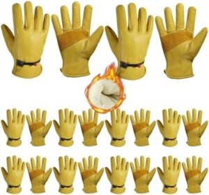 HLDD HANDLANDY Winter Leather Work Gloves, Warm Cowhide Glov... HLDD HANDLANDY Winter Leather Work Gloves, Warm Cowhide Glov...