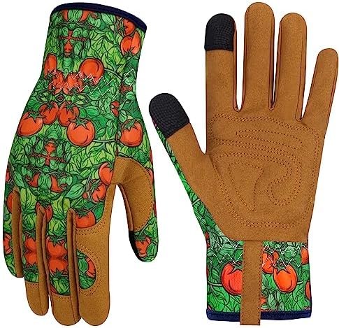 Leather Gardening Gloves for Women Thorn Proof Garden Gloves...