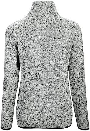 Dolcevida Women's Long Sleeve Sweater Fleece Zip Up Speckled...