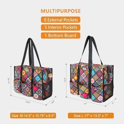 TOPDesign Utility Water Resistant Tote Bag with 13 Pockets, ...