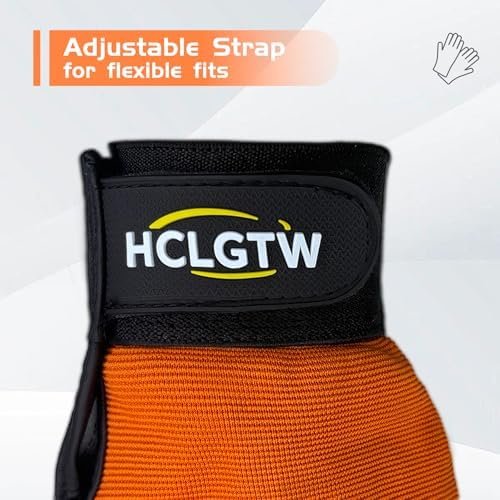 Safety Work Gloves for Men&Women Rubber Coated Dotted Grip N...