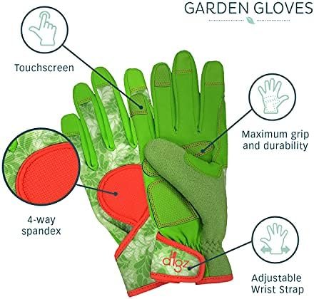 DIGZ Signature High Performance Women's Gardening Gloves wit...