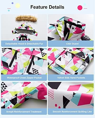 Pursky Girl's Waterproof Ski Jacket Kids Winter Snow Coats F...